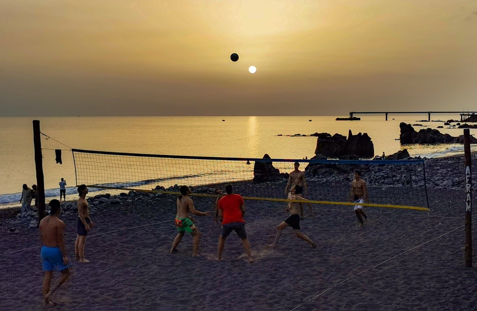 Praia Formosa Beach voleibol at sunset sports photoshoot